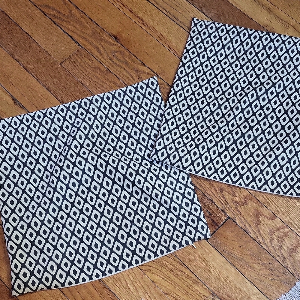 Chic Black and White Patterned Accent Pillows